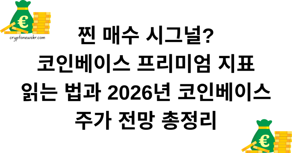 찐 매수 시그널? 코인베이스 프리미엄 지표 읽는 법과 2026년 코인베이스 주가 전망 총정리